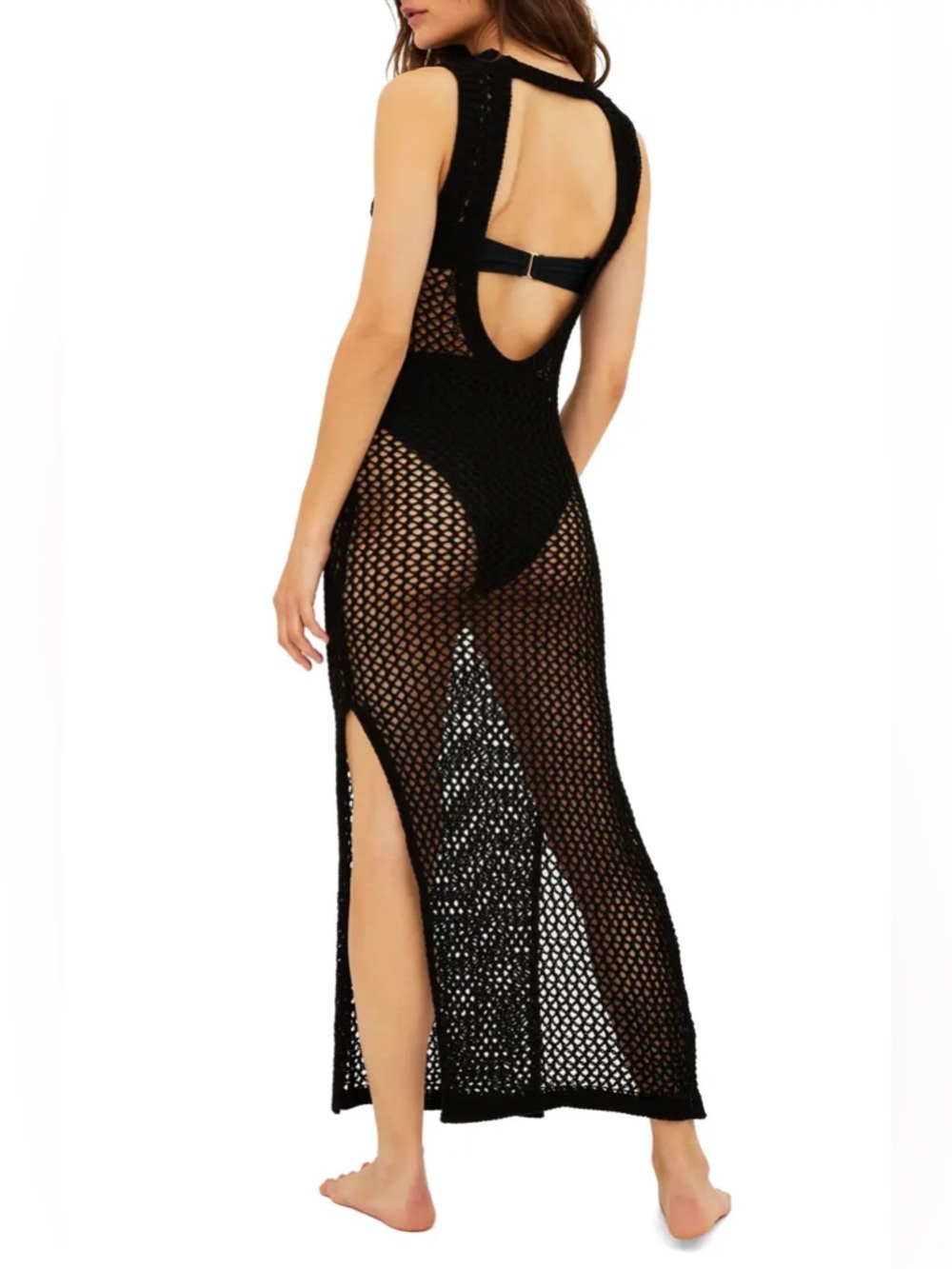 Beach Riot Holly Sheer Open Knit Cover-Up Dress, Size S
